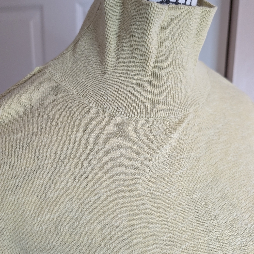 NWT Free People Long Sleeve Turtleneck Midi Dress in Light Yellow - Picture 2 of 5
